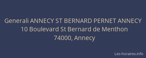 Generali ANNECY ST BERNARD PERNET ANNECY