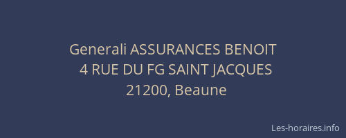 Generali ASSURANCES BENOIT