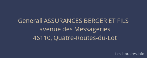 Generali ASSURANCES BERGER ET FILS