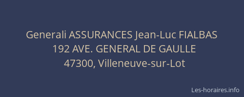 Generali ASSURANCES Jean-Luc FIALBAS