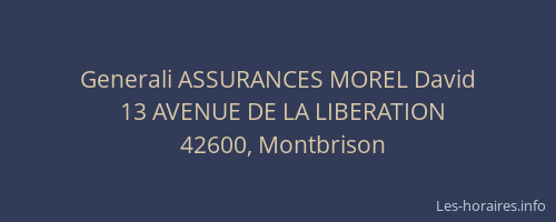 Generali ASSURANCES MOREL David