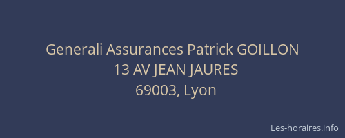 Generali Assurances Patrick GOILLON