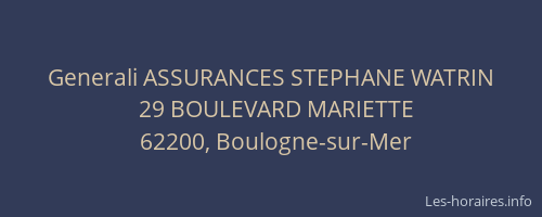 Generali ASSURANCES STEPHANE WATRIN