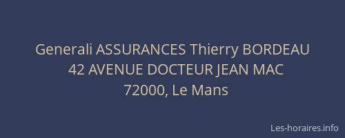 Generali ASSURANCES Thierry BORDEAU