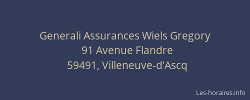 Generali Assurances Wiels Gregory