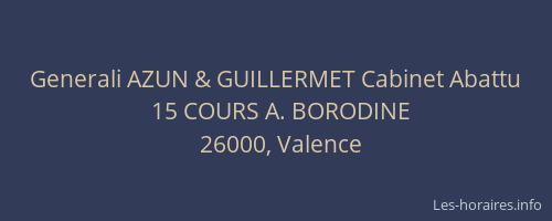 Generali AZUN & GUILLERMET Cabinet Abattu