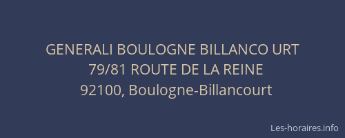 GENERALI BOULOGNE BILLANCO URT