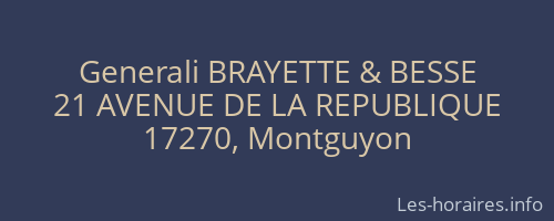 Generali BRAYETTE & BESSE