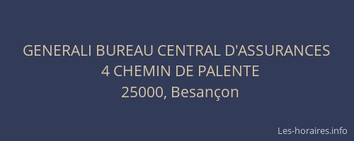 GENERALI BUREAU CENTRAL D'ASSURANCES
