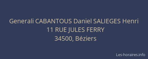 Generali CABANTOUS Daniel SALIEGES Henri