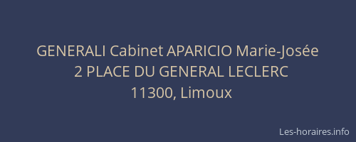 GENERALI Cabinet APARICIO Marie-Josée