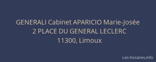 GENERALI Cabinet APARICIO Marie-Jos&eacute;e