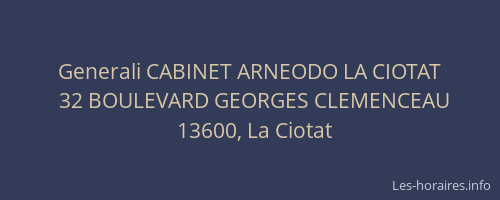 Generali CABINET ARNEODO LA CIOTAT