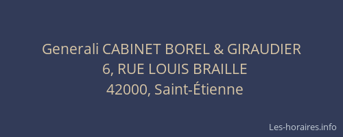 Generali CABINET BOREL & GIRAUDIER