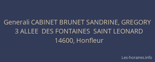 Generali CABINET BRUNET SANDRINE, GREGORY
