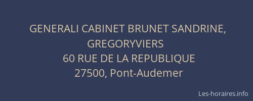 GENERALI CABINET BRUNET SANDRINE, GREGORYVIERS