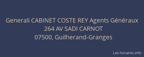 Generali CABINET COSTE REY Agents Généraux