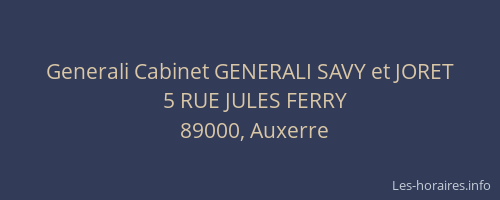 Generali Cabinet GENERALI SAVY et JORET