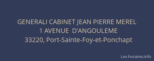 GENERALI CABINET JEAN PIERRE MEREL