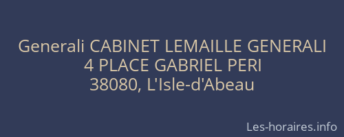 Generali CABINET LEMAILLE GENERALI