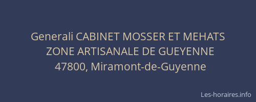 Generali CABINET MOSSER ET MEHATS
