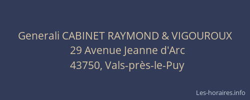 Generali CABINET RAYMOND & VIGOUROUX