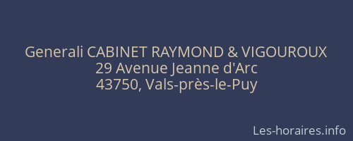 Generali CABINET RAYMOND & VIGOUROUX