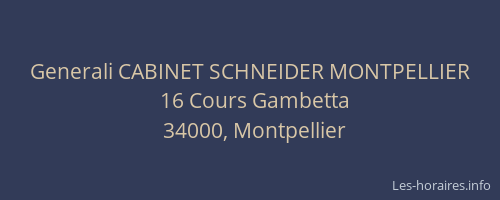 Generali CABINET SCHNEIDER MONTPELLIER