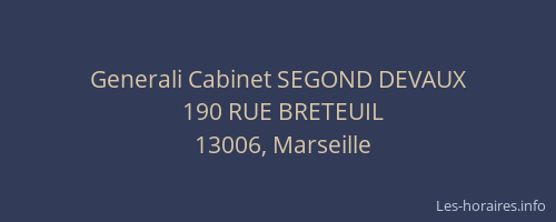 Generali Cabinet SEGOND DEVAUX