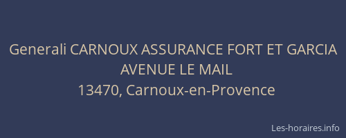 Generali CARNOUX ASSURANCE FORT ET GARCIA