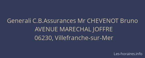 Generali C.B.Assurances Mr CHEVENOT Bruno