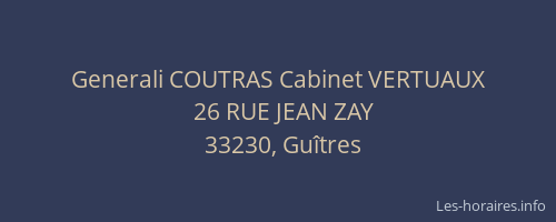 Generali COUTRAS Cabinet VERTUAUX