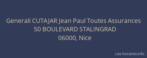 Generali CUTAJAR Jean Paul Toutes Assurances