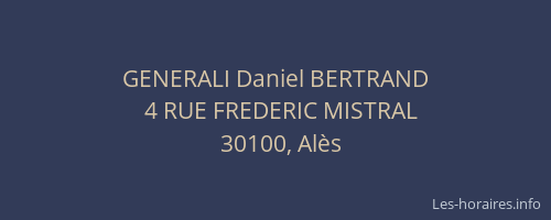GENERALI Daniel BERTRAND