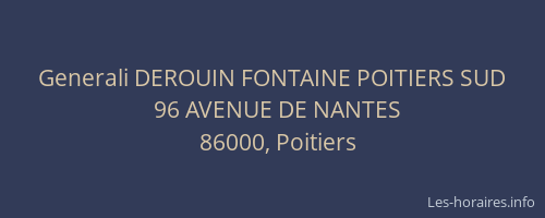 Generali DEROUIN FONTAINE POITIERS SUD
