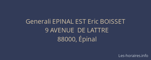 Generali EPINAL EST Eric BOISSET