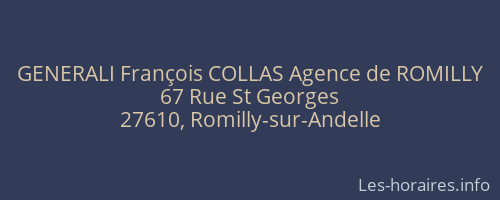 GENERALI François COLLAS Agence de ROMILLY