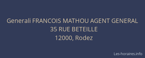 Generali FRANCOIS MATHOU AGENT GENERAL