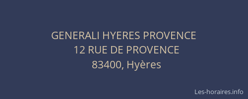 GENERALI HYERES PROVENCE