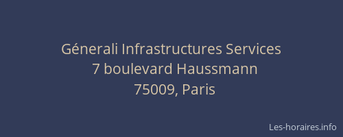 Génerali Infrastructures Services