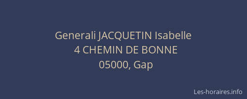 Generali JACQUETIN Isabelle