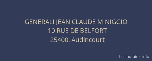 GENERALI JEAN CLAUDE MINIGGIO