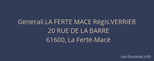 Generali LA FERTE MACE R&eacute;gis.VERRIER