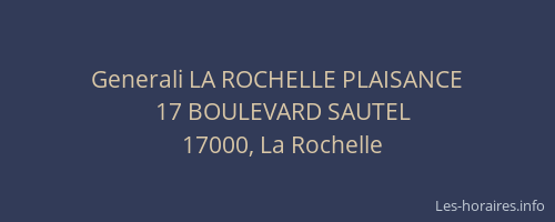 Generali LA ROCHELLE PLAISANCE