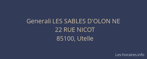 Generali LES SABLES D'OLON NE
