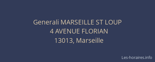 Generali MARSEILLE ST LOUP