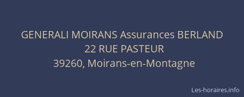GENERALI MOIRANS Assurances BERLAND