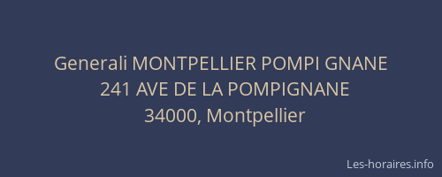Generali MONTPELLIER POMPI GNANE