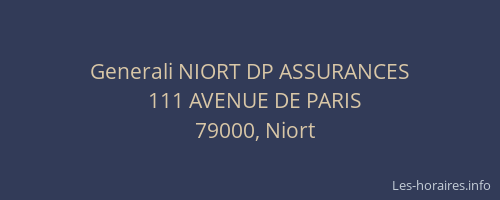 Generali NIORT DP ASSURANCES