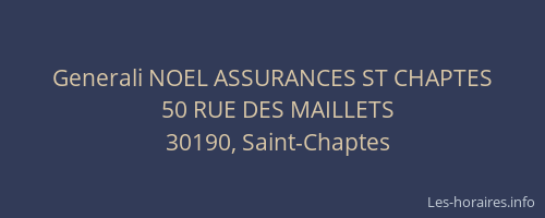 Generali NOEL ASSURANCES ST CHAPTES